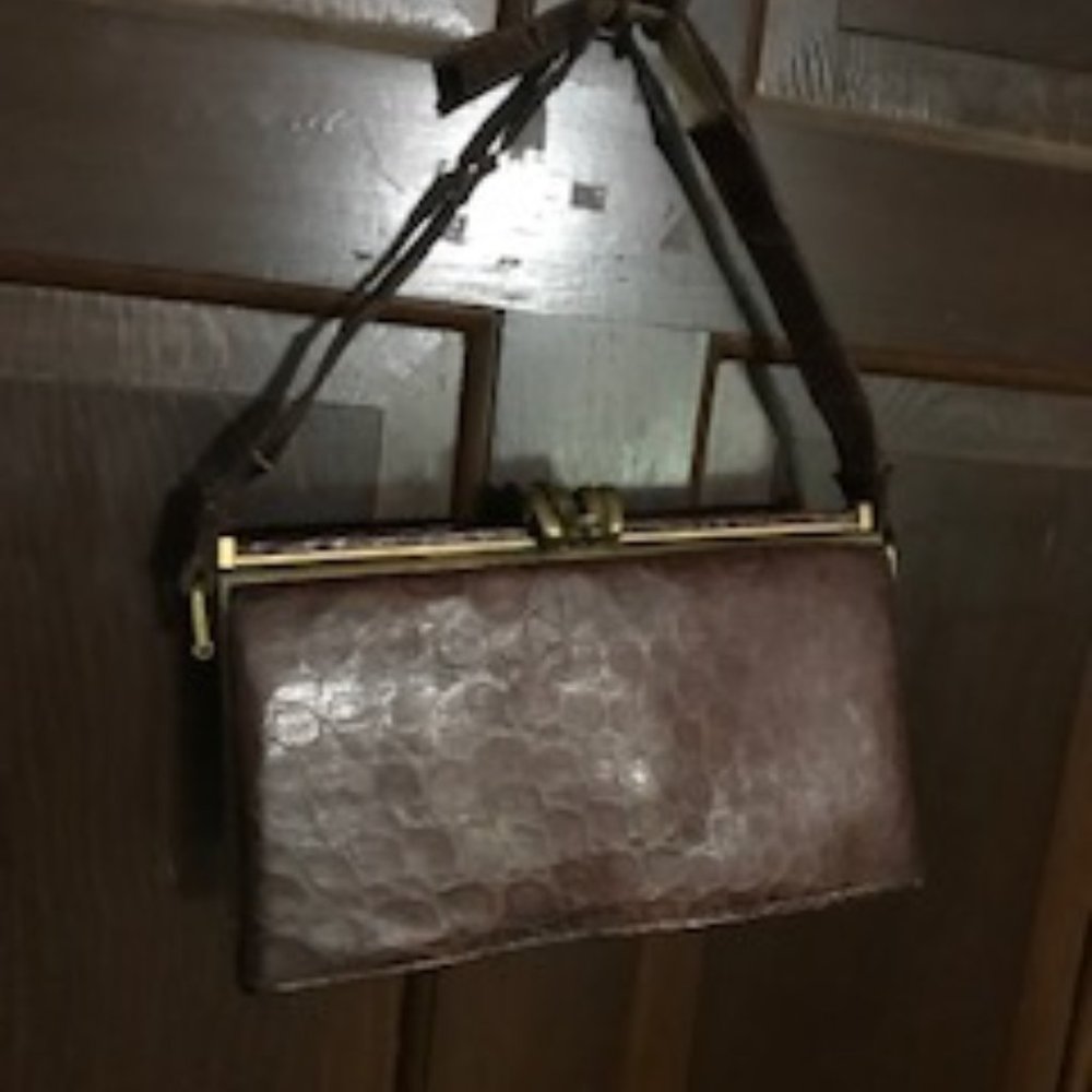 Vintage Brown Alligator Handbag